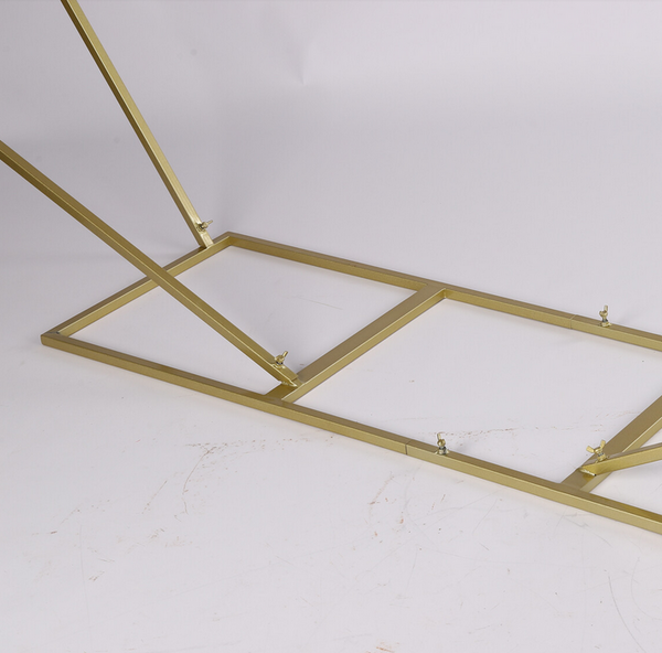 2.4M Doppeltes Traubogen Hexagon Gold, Hochzeitsbogen Hintergrund Ständer, Quadratische Basis