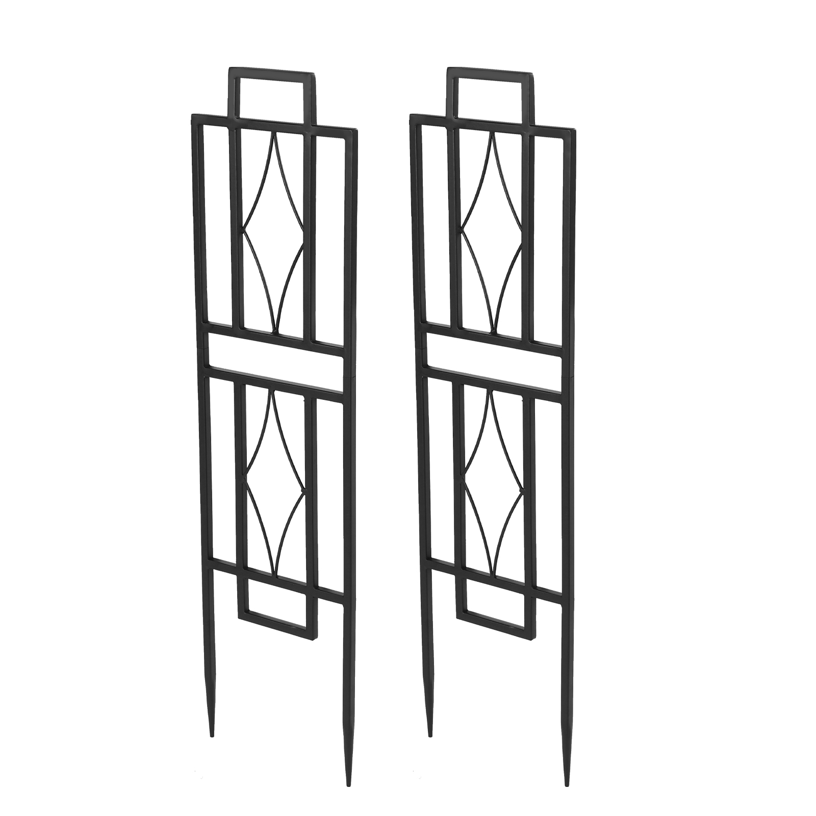 2er Set 30 Zoll modernes Gartengitter, Metalldraht für Kletterpflanzen und Blumen