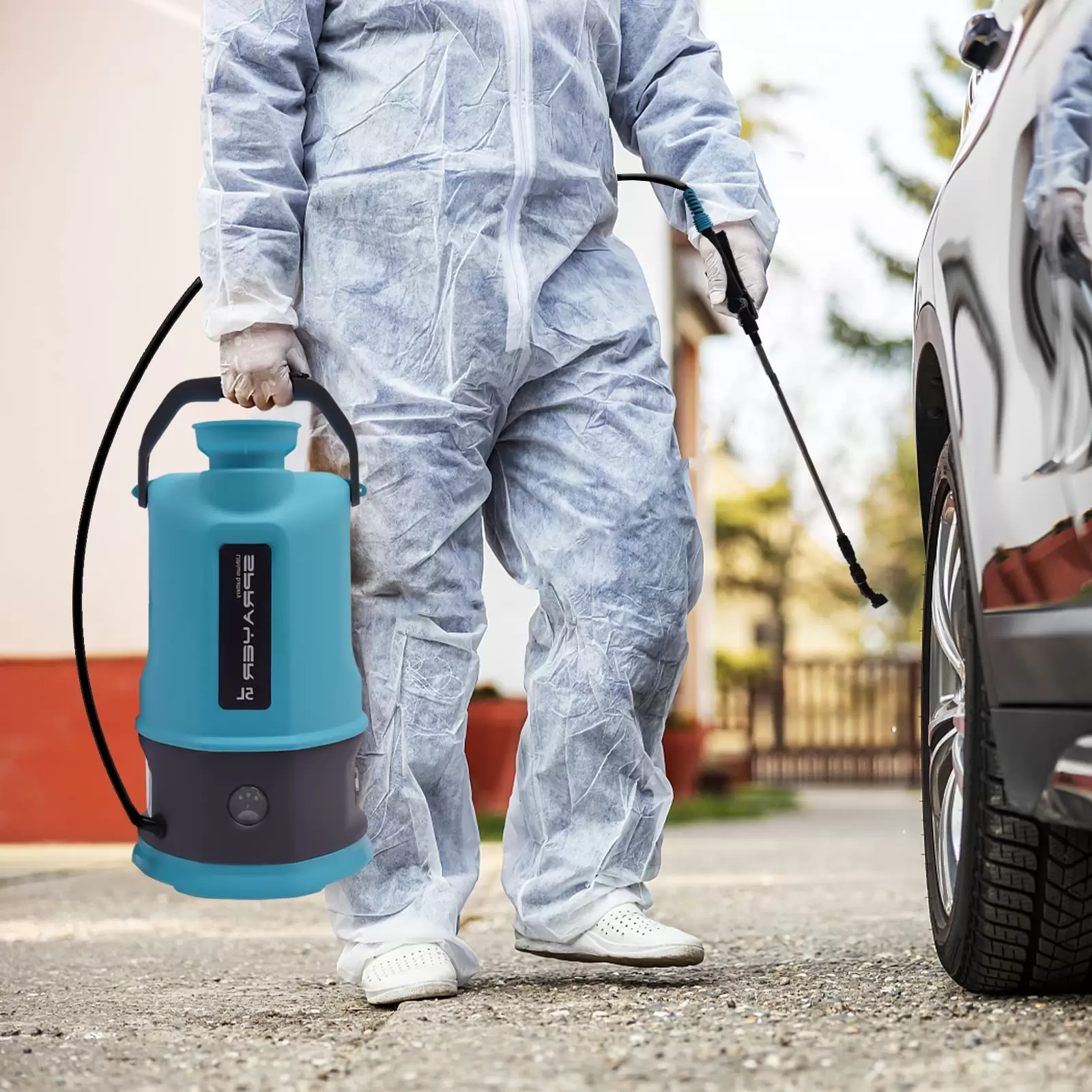CNCEST Batteriedrucksprüher 5 Litres einschließlich Li-Ion Batterie und Ladegerät