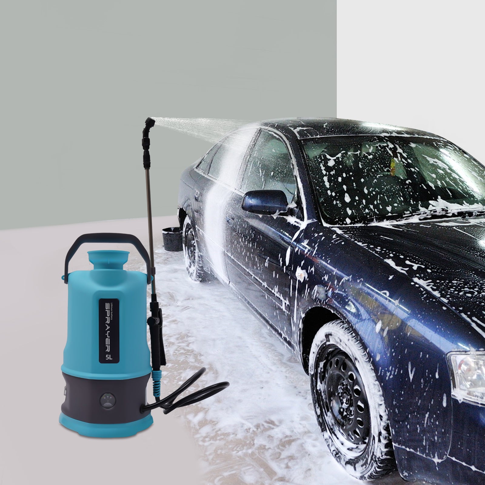 Batteriedrucksprüher 5 Litres einschließlich Li-Ion Batterie und Ladegerät Gartensprüher für Garten Wein Garten Rasen Portable Sprüher Pflanze Sprüher