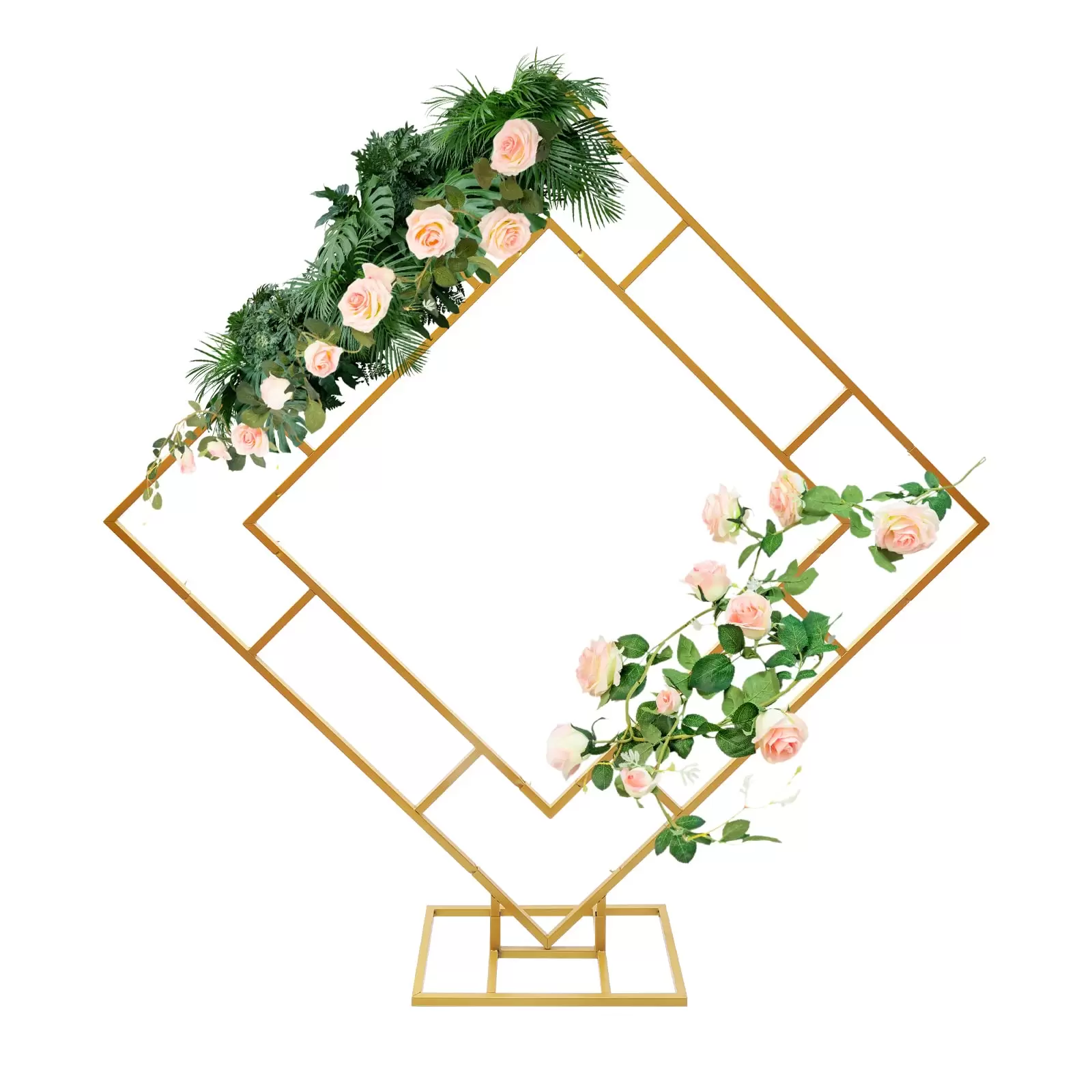 Metall Ständer Hochzeitszeremonie, Hochzeitsbogen Eckig für Geburtstagsparty Braut Babyparty Zeremonie Dekoration(Gold)