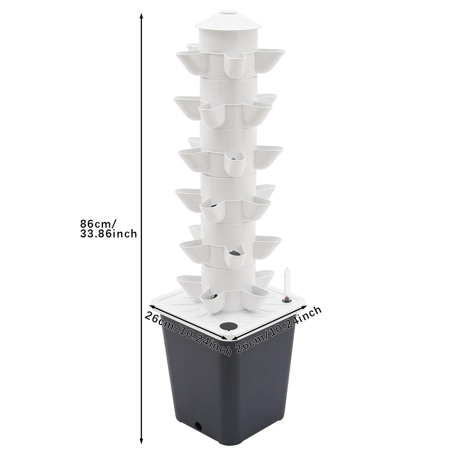 30 Gaten Hydroponics Verticale Kweekset, Hydroponische Kweekset, Verticale Plantenkweekset - Grijswatertank