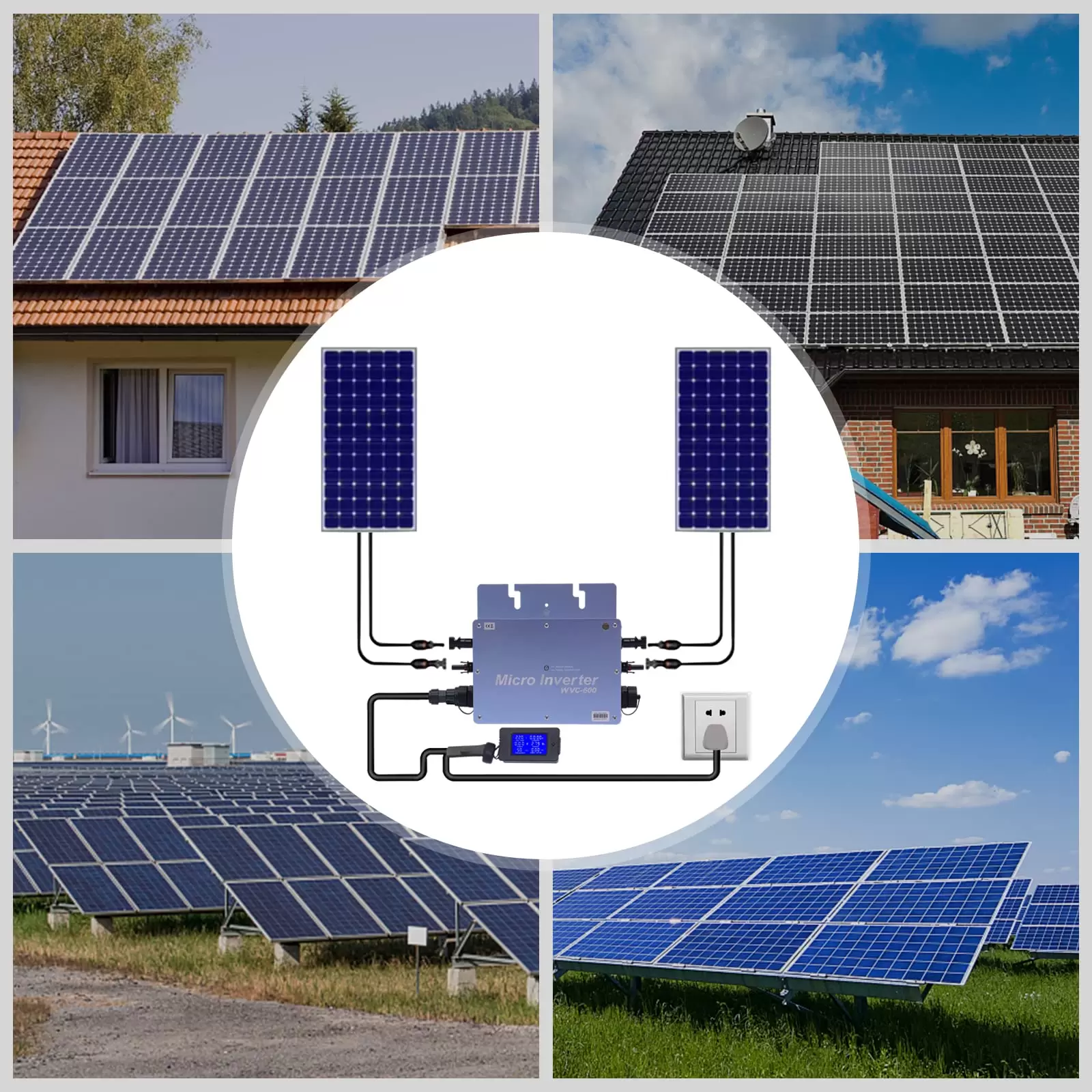 600W Solar Grid Tie Micro Inverter Wasserdicht IP65 DC54V für Solarpanel