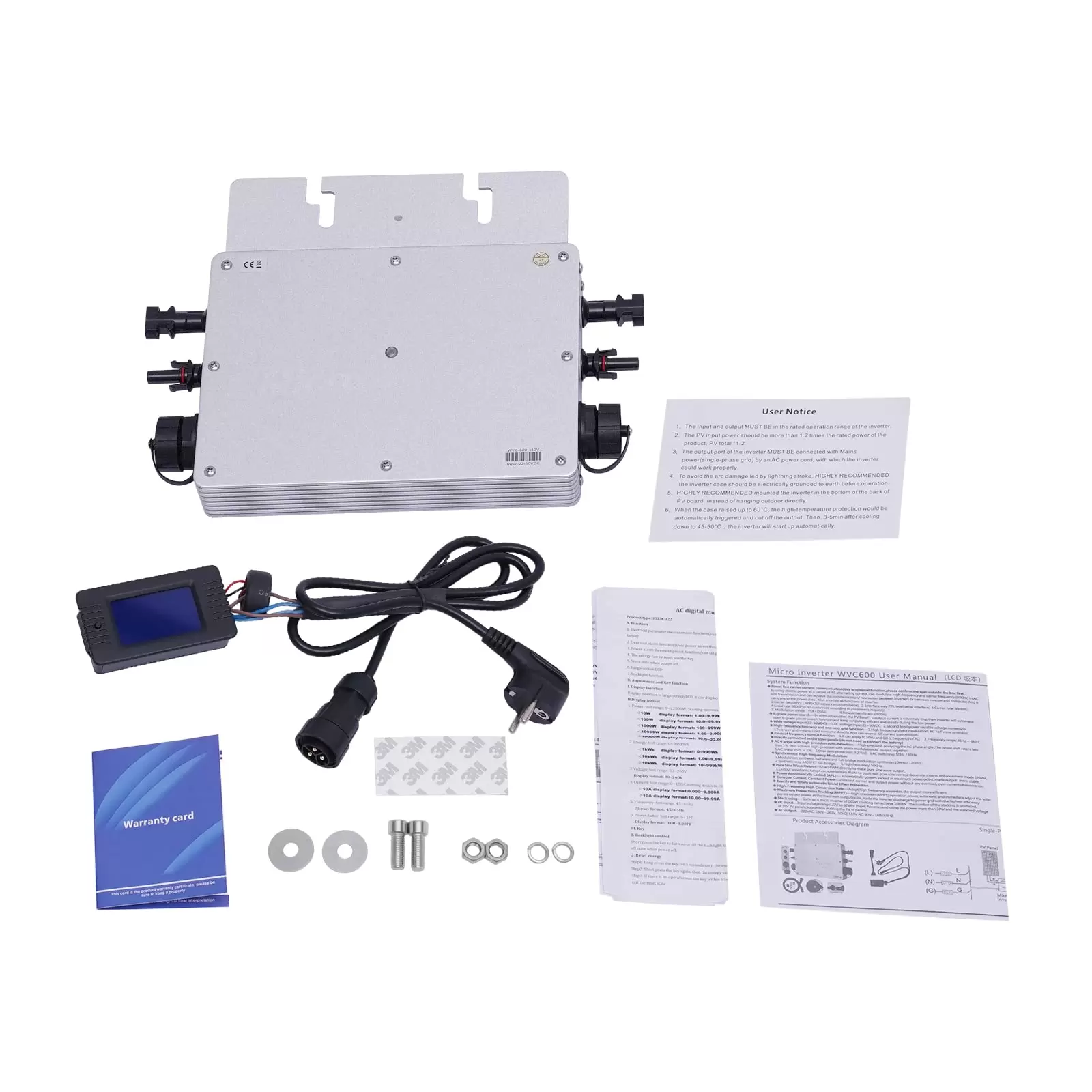 600W Solar Grid Tie Micro Inverter Wasserdicht IP65 DC54V für Solarpanel