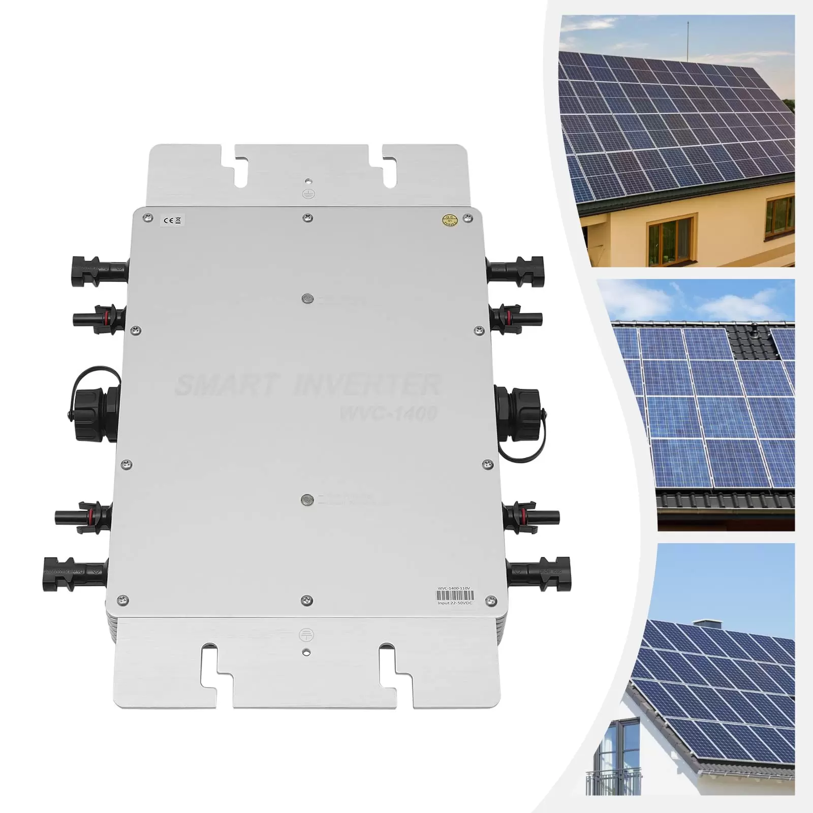 1400W WVC1400 Wasserdichter Gitter gebundener Wechselrichter Solar Microinverter Solar Grid Tie Inverter