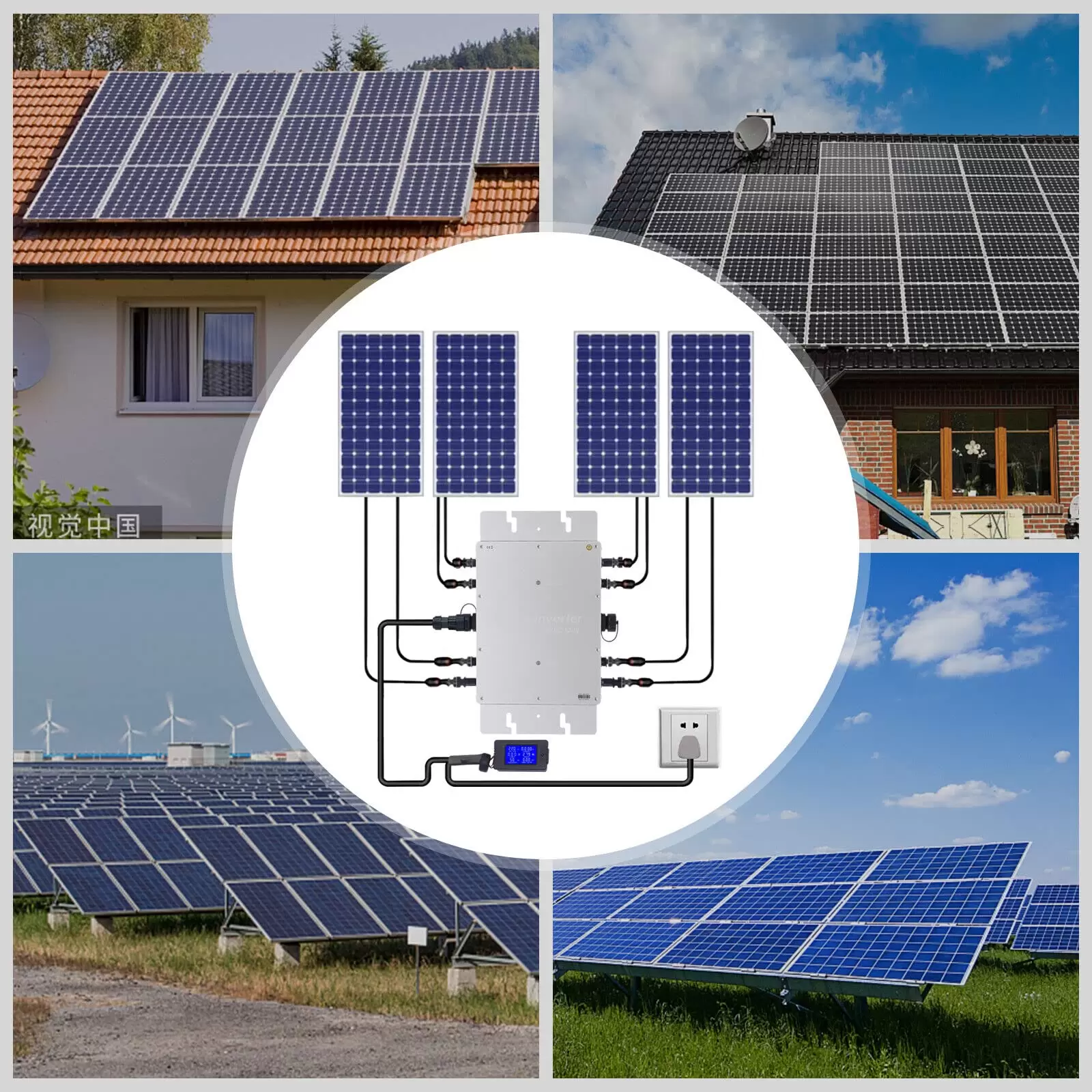 CNCEST 1200W Solar Grid Tie Micro Inverter Netzbinder Wechselrichter 220V Solar Mikrowechselrichter IP65 CNCEST 1200W Solar Grid Tie Micro Inverter Netzbinder Wechselrichter 220V Solar Mikrowechselrichter IP65