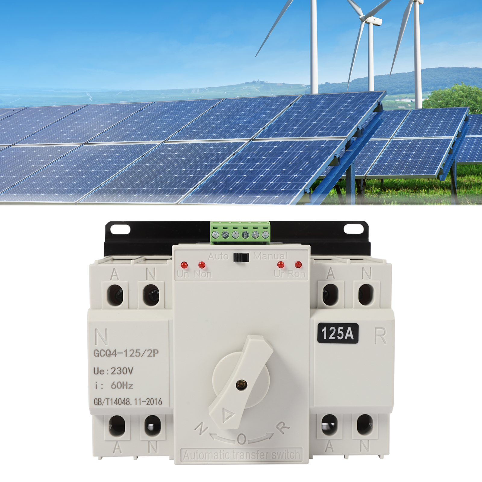 AC 230 V 2P 125 A ATS CB Dual Power Automatischer Transferschalter, für kommunale Stromversorgung, USV, Wechselrichter AC 230 V 2P 125 A ATS CB Dual Power Automatischer Transferschalter, für kommunale Stromversorgung, USV, Wechselrichter