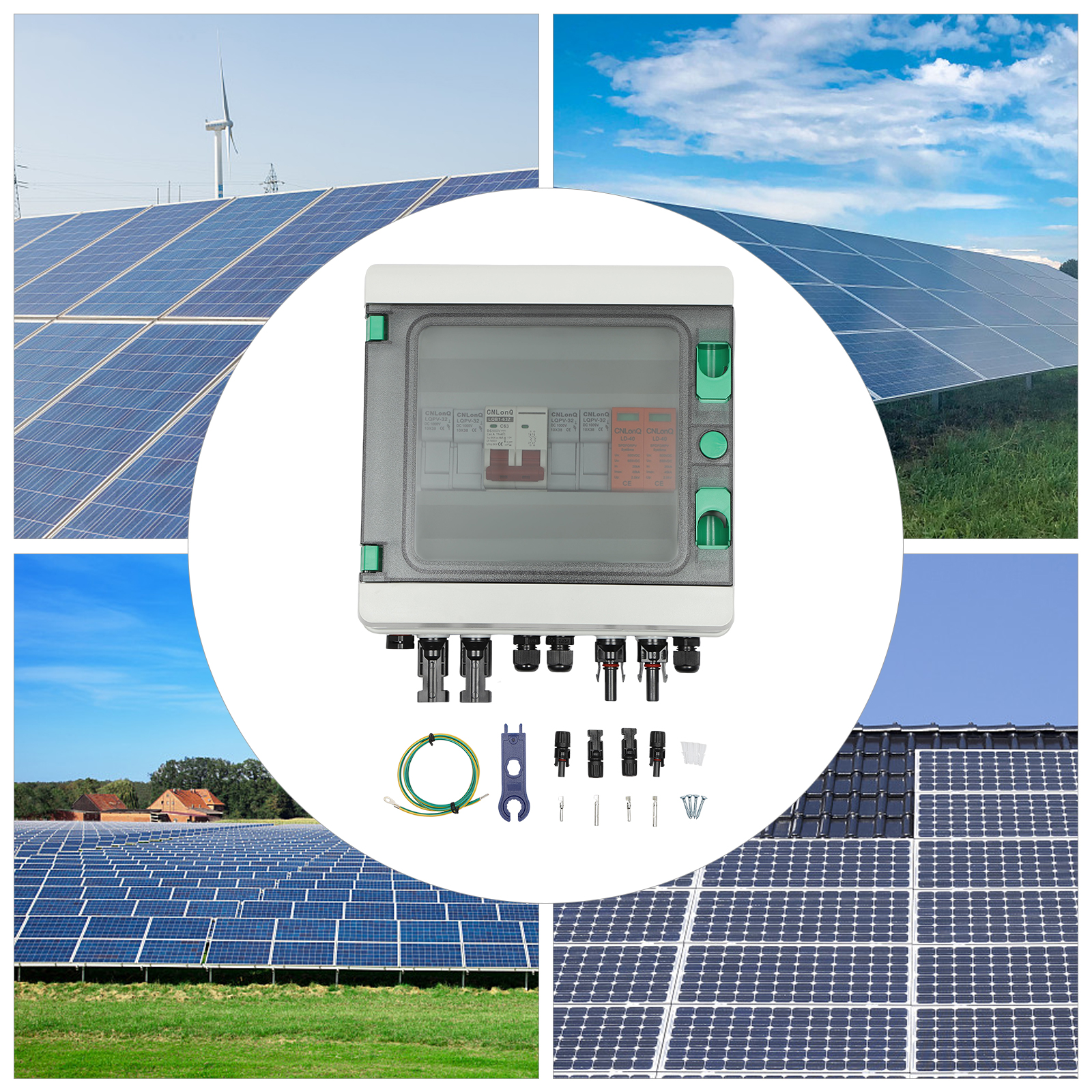 CNCEST Solar Box DC 500V 2-String 63A, DC Leistungsschalter, Schutz System Box