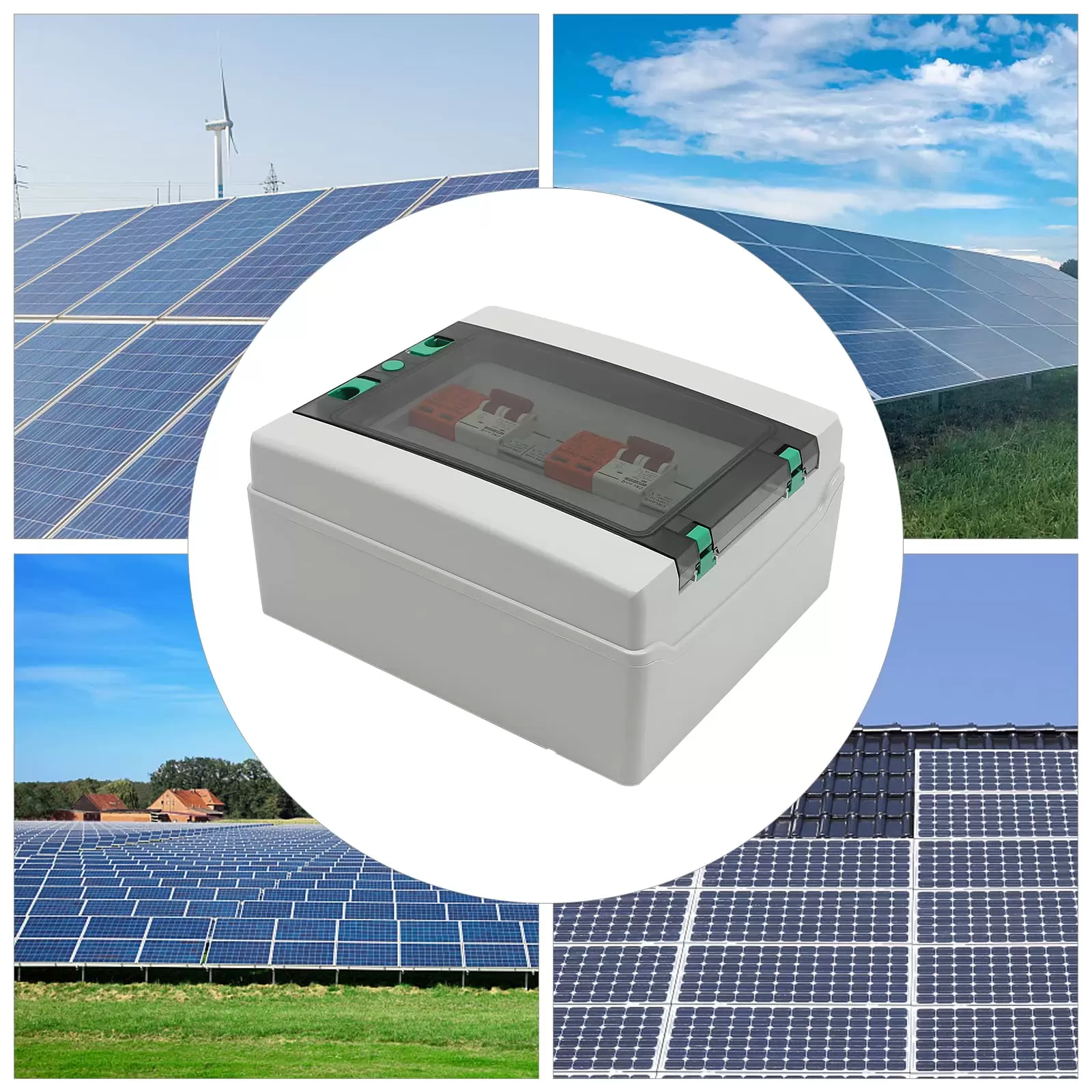 500V Solar PV Kombinator Anlage Anschlusskasten Box Solarpanel 32A 2 Strings