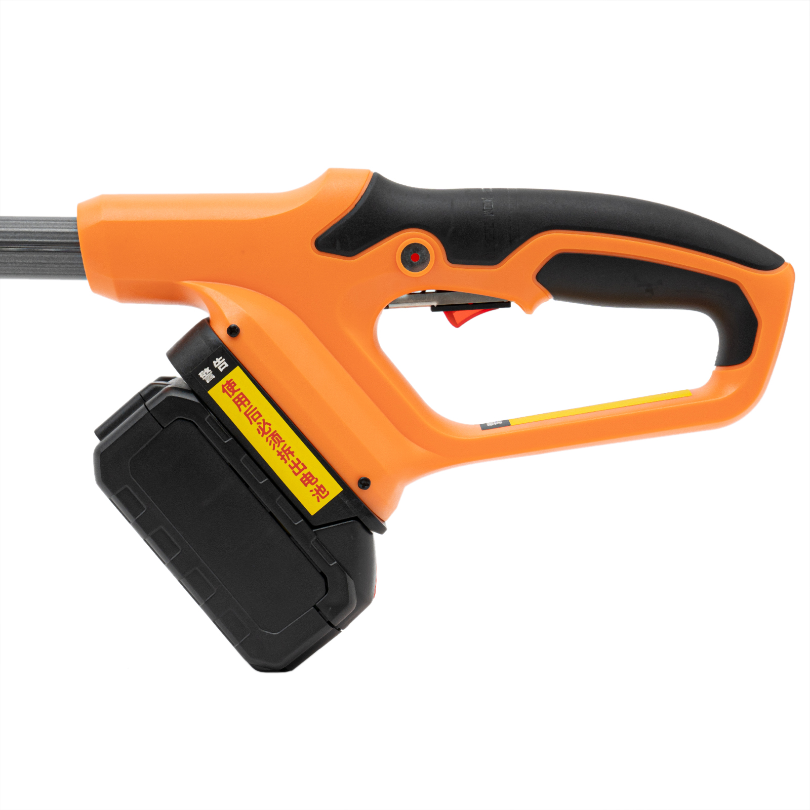Akku-Heckenschere mit Stange, 40 W, 12.000 U/min, für den Einsatz auf Obstgärten, in Villen, in städtischen Gärten, auf Höfen, in Parks und auf Bauernhöfen, Orange und Schwarz