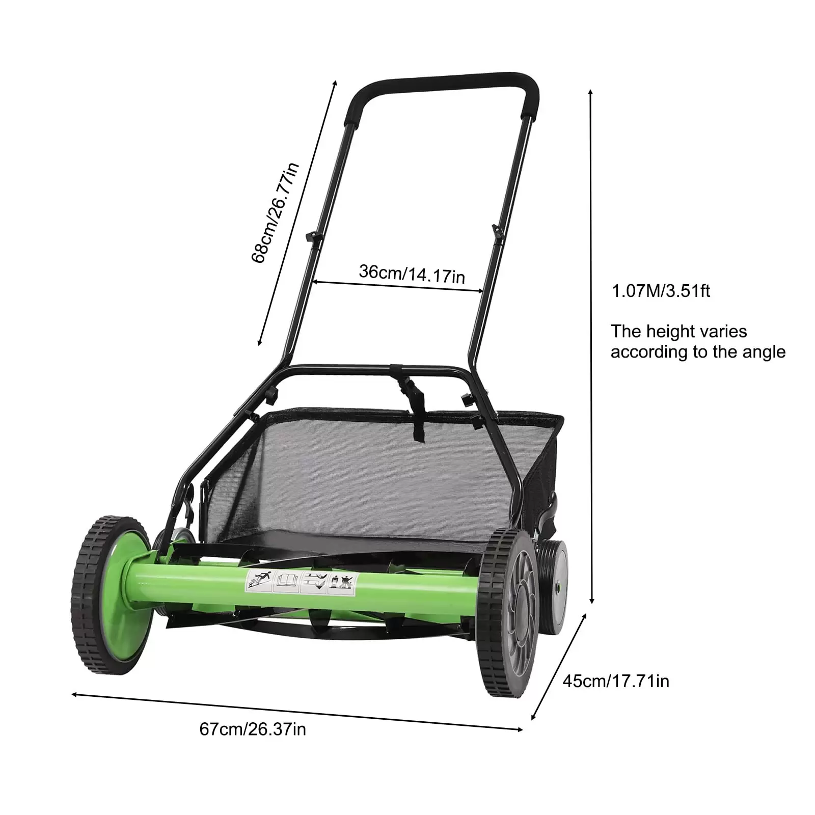 Manueller Rasenmäher Cylinder Lawnmower Spindelmäher Handrasenmäher Verstellbarer Hand Push Rasen