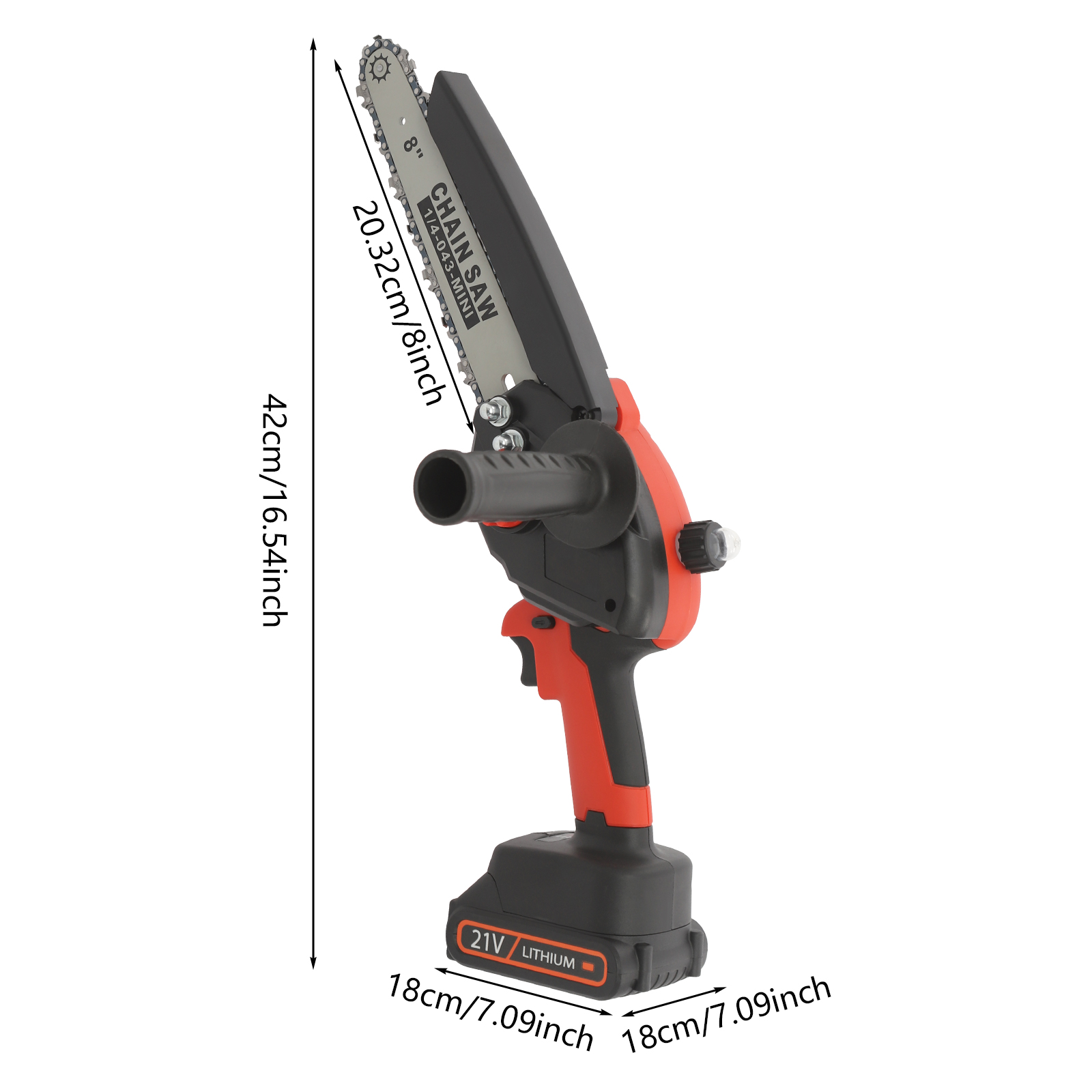 8-inch Electric Chainsaw, Cordless Mini Chainsaw for Forest Harvesting, Wood Cutting, Small Branch Pruning