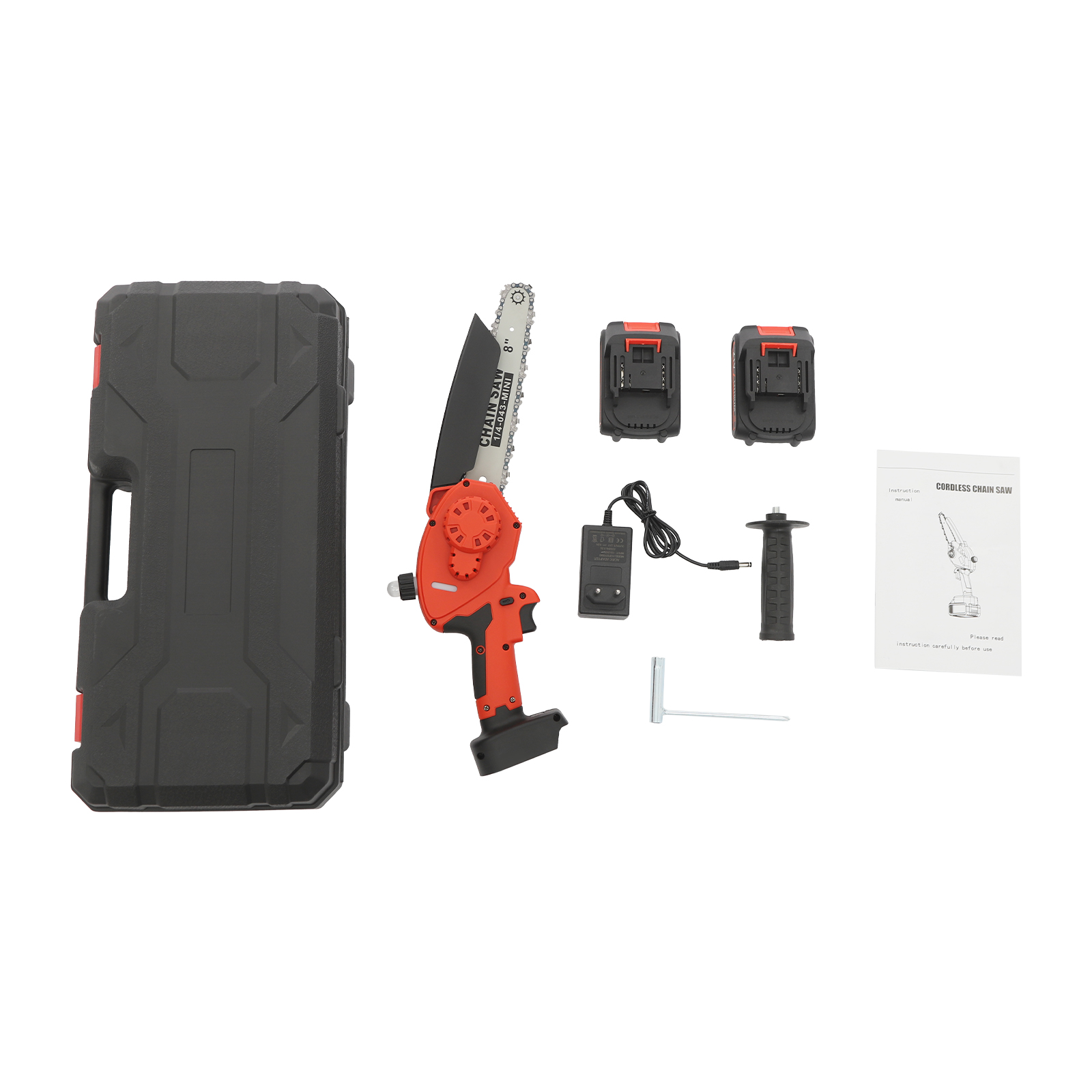 8-inch Electric Chainsaw, Cordless Mini Chainsaw for Forest Harvesting, Wood Cutting, Small Branch Pruning
