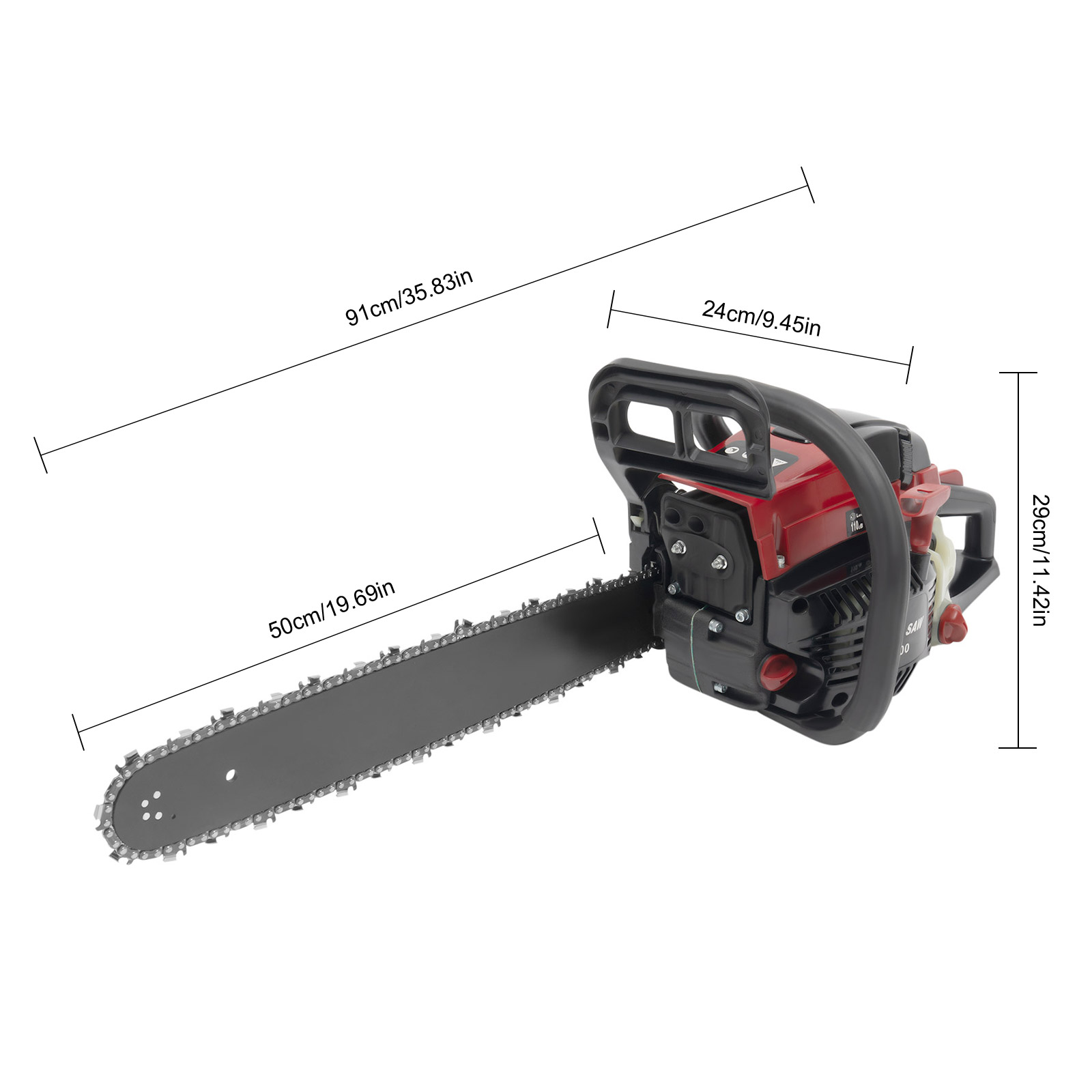58ccm 20" Benzin-Kettensäge, Holzschneiden, Benzin-Kettensägenmotor, 2-Takt, 2400 W, 50 cm Sägeblatt 58ccm 20" Benzin-Kettensäge, Holzschneiden, Benzin-Kettensägenmotor, 2-Takt, 2400 W, 50 cm Sägeblatt