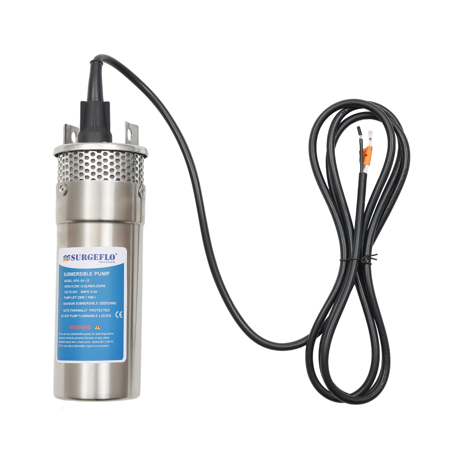 Tiefbrunnenpumpe 120W 12L/min Tauchpumpe Max. 30 m, IP64 Sandpumpe