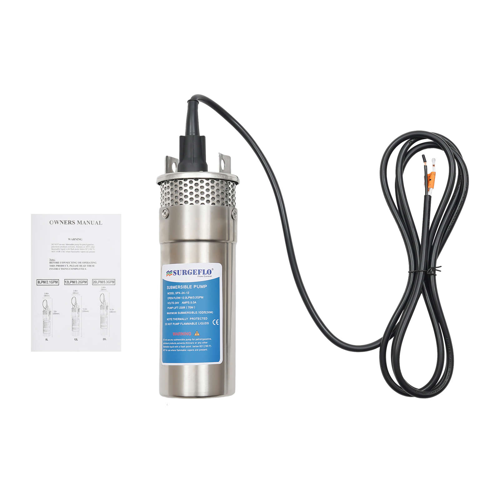 Tiefbrunnenpumpe 120W 12L/min Tauchpumpe Max. 30 m, IP64 Sandpumpe Tiefbrunnenpumpe 120W 12L/min Tauchpumpe Max. 30 m, IP64 Sandpumpe