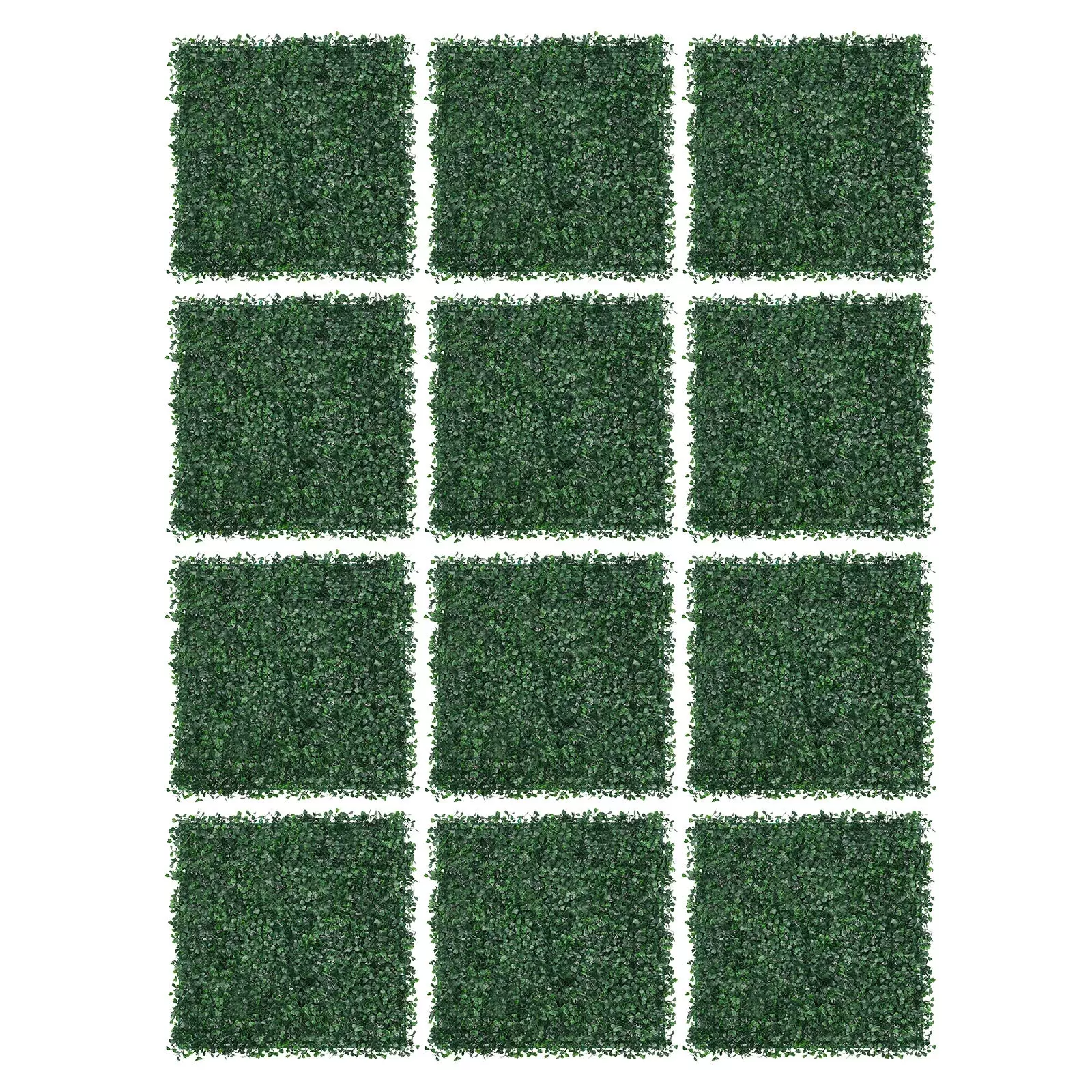 Künstliche Buchsbaumplatten, 12er-Pack 20x20 Zoll Buchsbaumhecken-Wandplatten, 1,57 Zoll PE-Kunstrasen-Hintergrundwand Künstliche Buchsbaumplatten, 12er-Pack 20x20 Zoll Buchsbaumhecken-Wandplatten, 1,57 Zoll PE-Kunstrasen-Hintergrundwand
