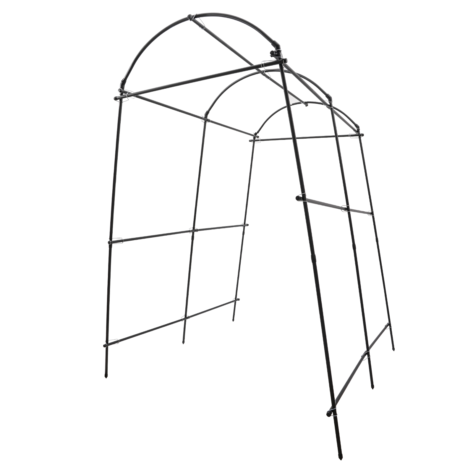 Pflanzenstütze, Gartenspalier für Pflanzen, Pflanzenkletterhilfe, 1,15 x 1,83 x 2,3 m, schwarz