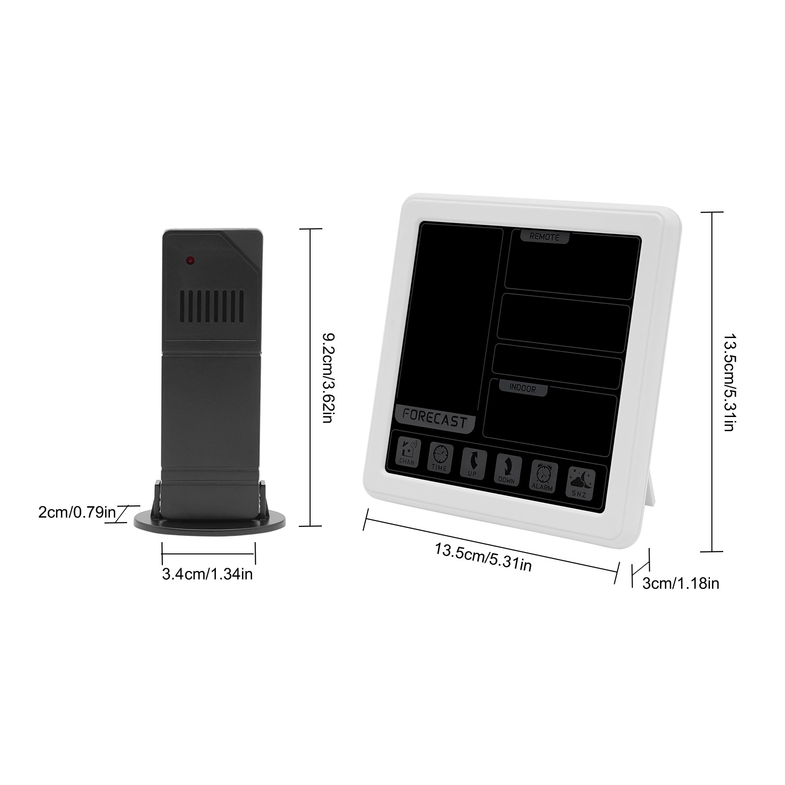 Wetterstation mit Funksensor für Außen und Innen, Wettervorhersage, Temperaturüberwachung Wetterstation mit Funksensor für Außen und Innen, Wettervorhersage, Temperaturüberwachung