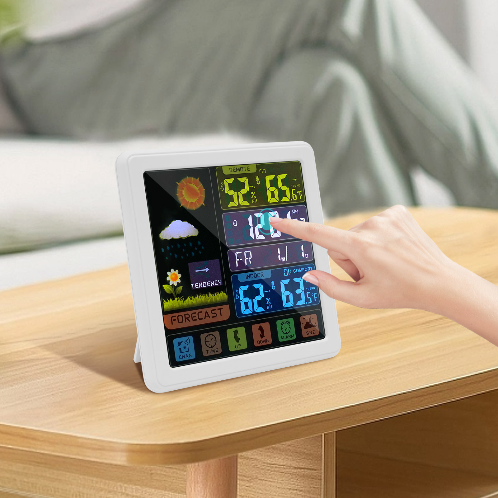 Wetterstation mit Funksensor für Außen und Innen, Wettervorhersage, Temperaturüberwachung Wetterstation mit Funksensor für Außen und Innen, Wettervorhersage, Temperaturüberwachung