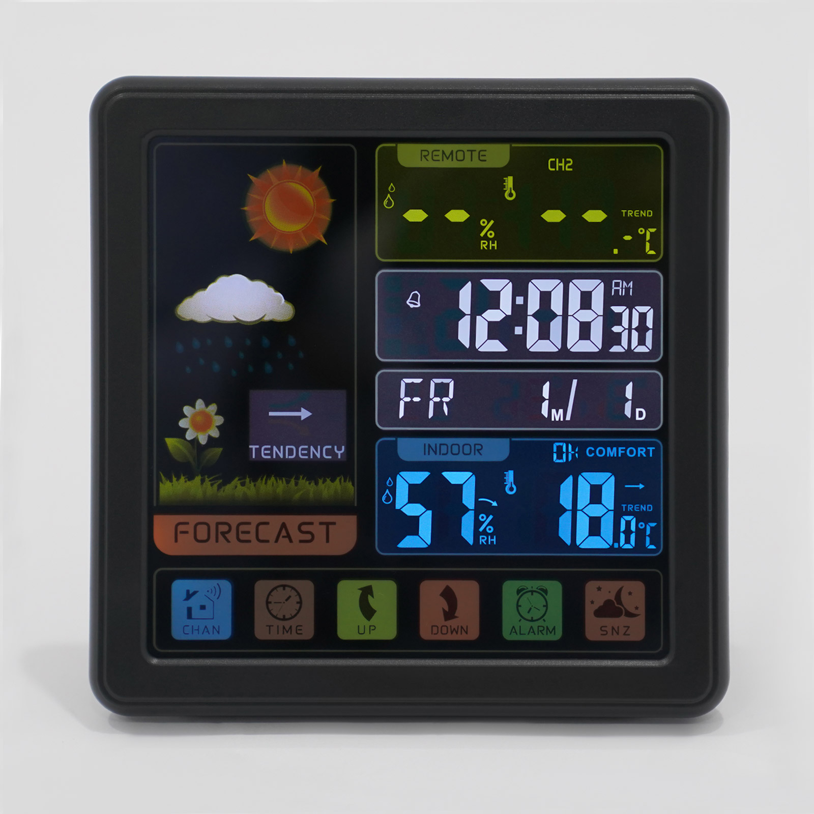 Wetterstation Thermometer Kabelloser Temperatur- und Feuchtigkeitsmonitor mit batteriebetriebenem Sensor Wetterstation Thermometer Kabelloser Temperatur- und Feuchtigkeitsmonitor mit batteriebetriebenem Sensor
