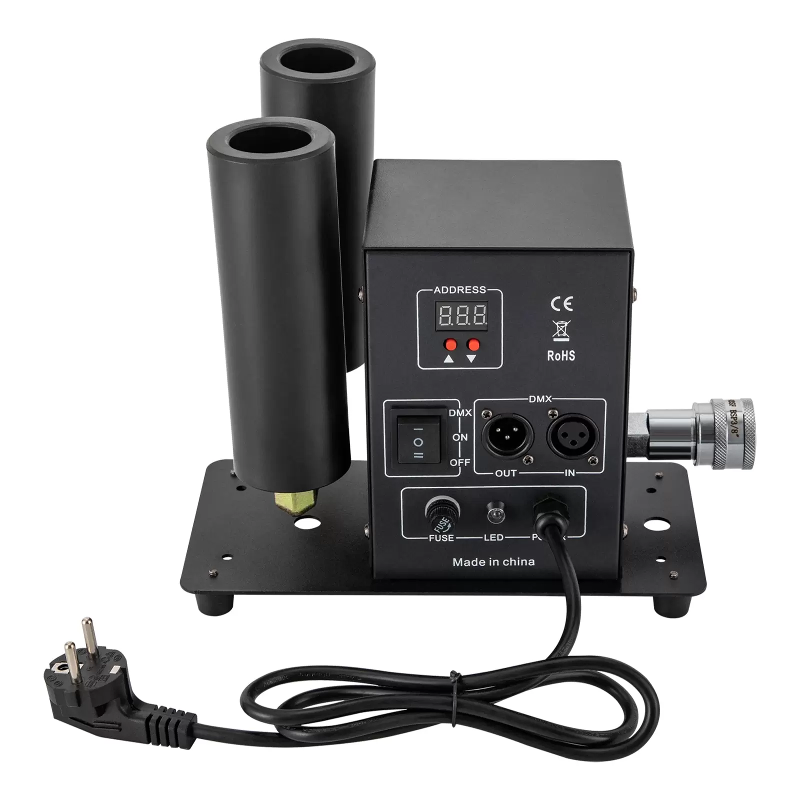 Jet Nebelmaschine Doppelrohr CO2 Cryo Fog Machine CO2 Kanone + 5m Schlauch CO2 Jet Maschine mit Lichteffekt