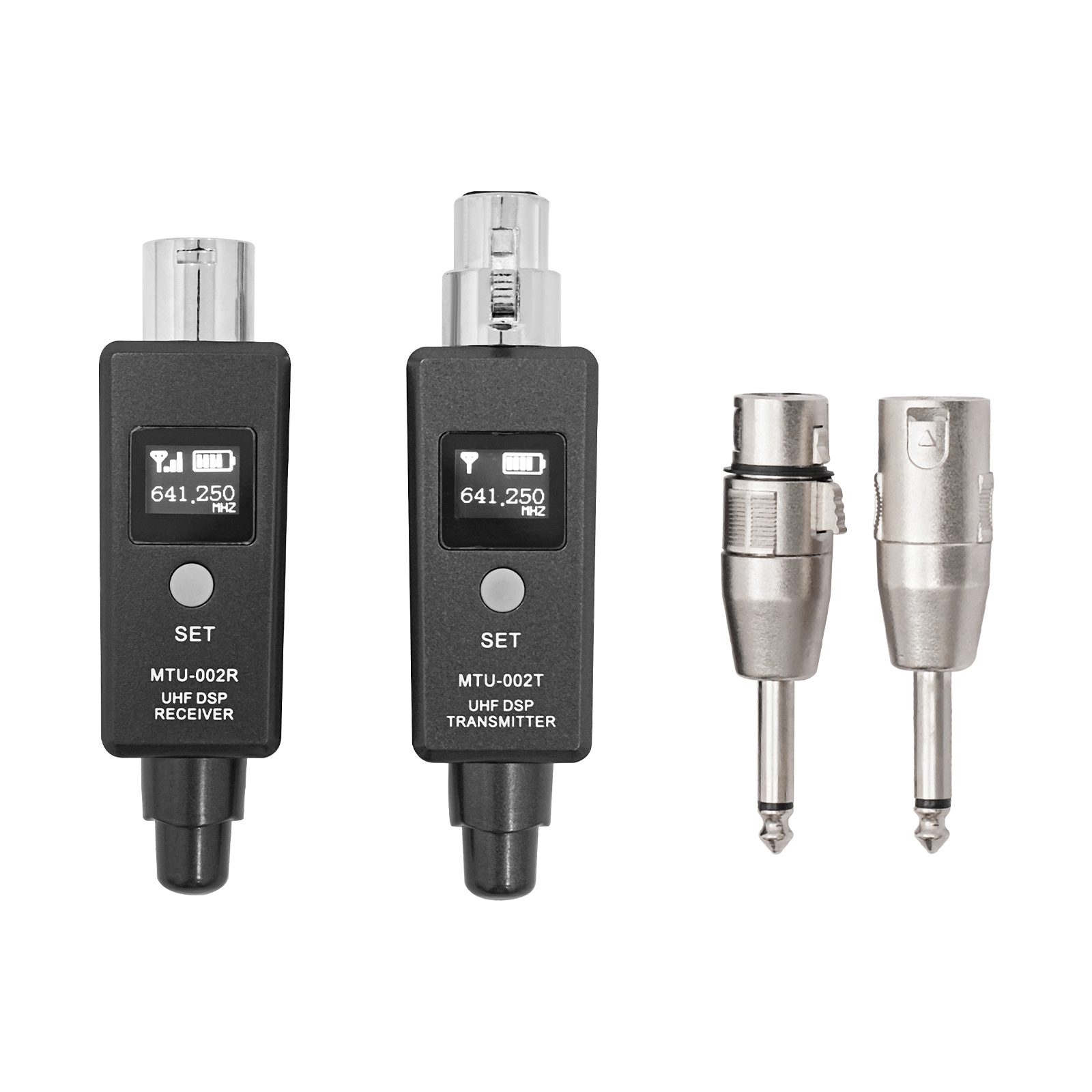 UHF-Funkmikrofonsender und -empfänger, Frequenzgang: 20 Hz-20 kHz, FM-Taste, LED-Anzeige