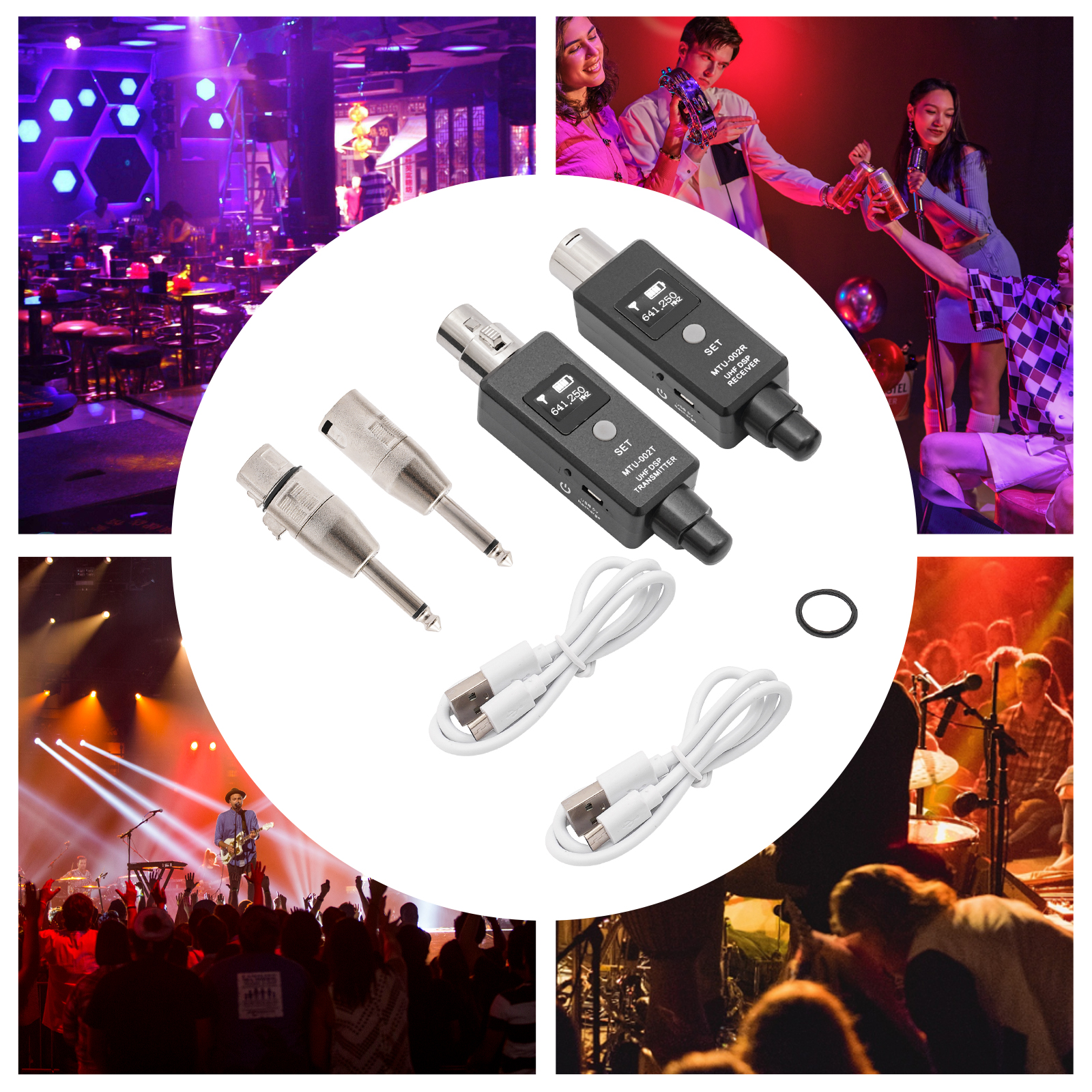 UHF-Funkmikrofonsender und -empfänger, Frequenzgang: 20 Hz-20 kHz, FM-Taste, LED-Anzeige UHF-Funkmikrofonsender und -empfänger, Frequenzgang: 20 Hz-20 kHz, FM-Taste, LED-Anzeige