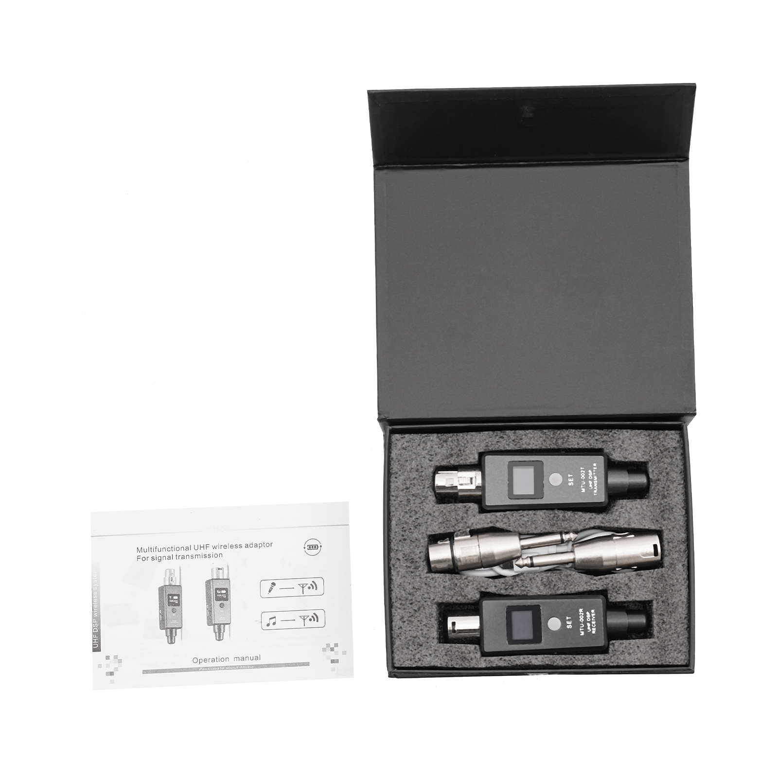 UHF-Funkmikrofonsender und -empfänger, Frequenzgang: 20 Hz-20 kHz, FM-Taste, LED-Anzeige UHF-Funkmikrofonsender und -empfänger, Frequenzgang: 20 Hz-20 kHz, FM-Taste, LED-Anzeige