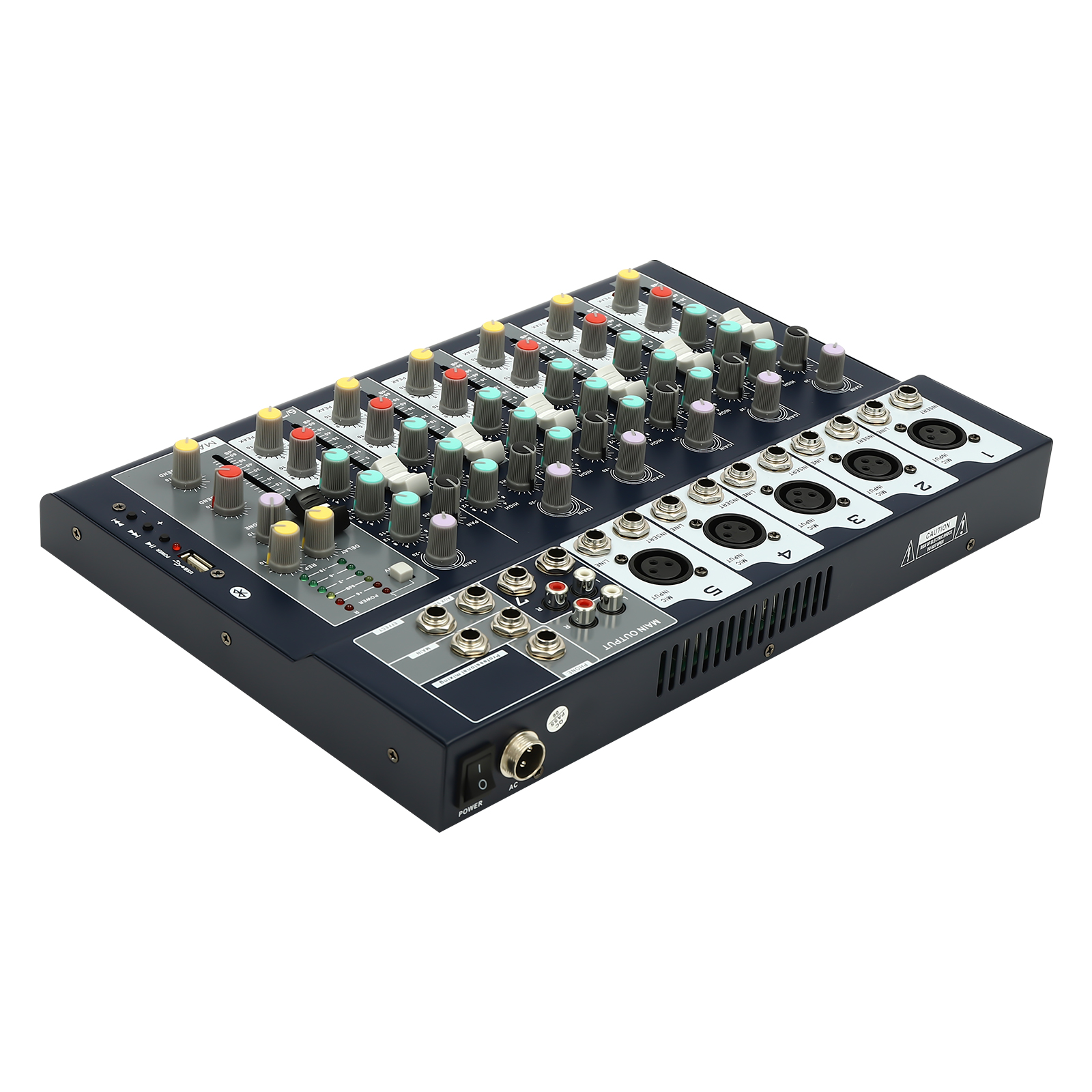 Professioneller 7-Kanal-Soundmixer Audio-Powered Mixer 7-Kanal-Soundkonsole