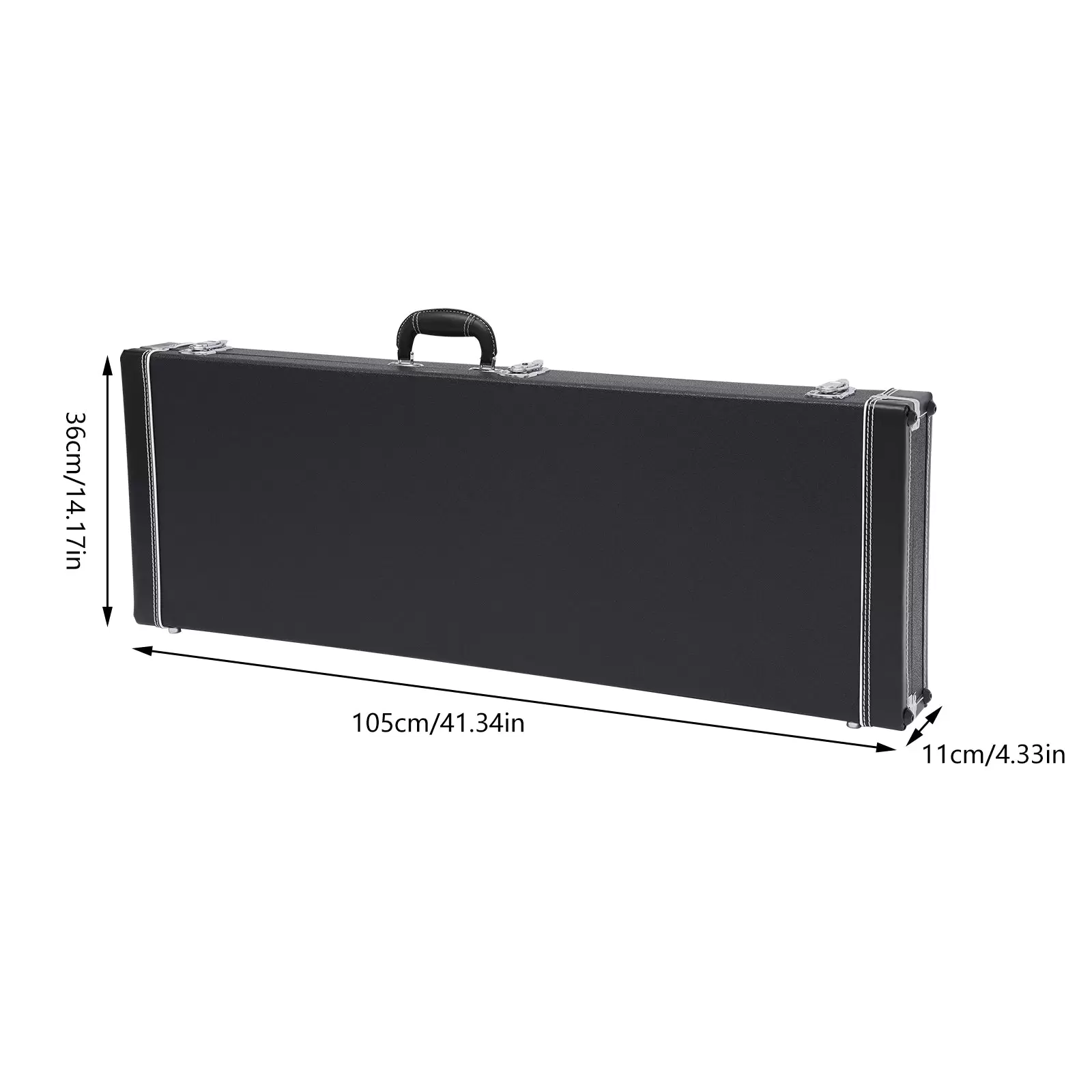 Hartschalenkoffer für E-Gitarre, Rechteckige Holz-Hartschalentasche für ST TL Style mit Verriegelungspolsterung (Schwarz) Hartschalenkoffer für E-Gitarre, Rechteckige Holz-Hartschalentasche für ST TL Style mit Verriegelungspolsterung (Schwarz)