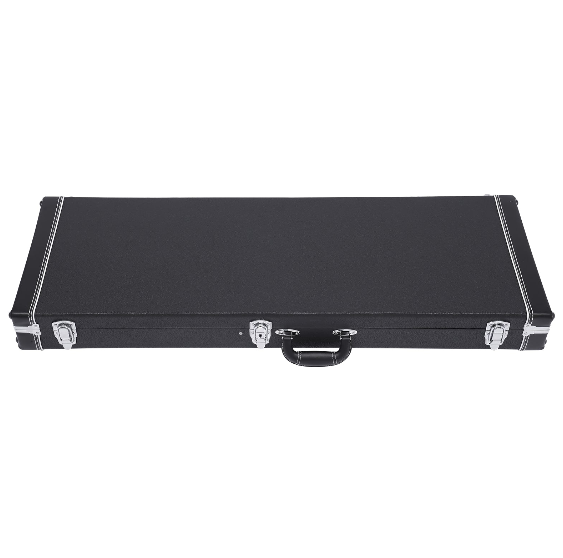 Hartschalenkoffer für E-Gitarre, Rechteckige Holz-Hartschalentasche für ST TL Style mit Verriegelungspolsterung (Schwarz)