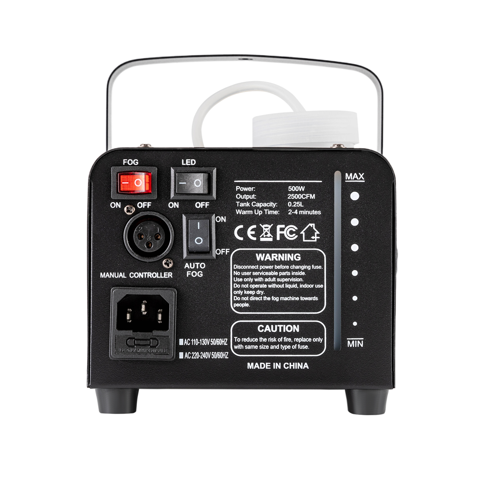 CNCEST Aufgerüstete Nebelmaschine mit Lichtern 18 LED, Rauchmaschine Protable 500W mit 13 Farbe Lichteffekt und Fernbedienung, Outdoor Nebel Automotive für Feiern
