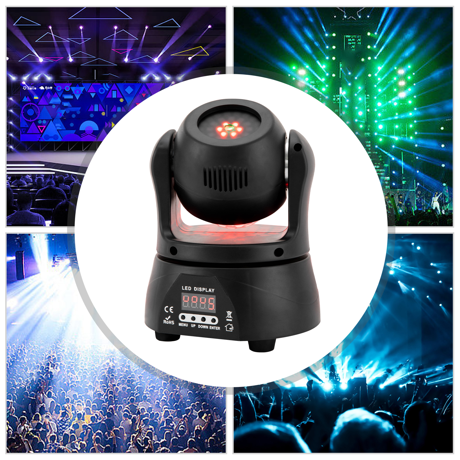 30W LED Moving Head Licht Doppelseitige DJ Lichter mit Kaleidoskop und DMX Bühnenbeleuchtung