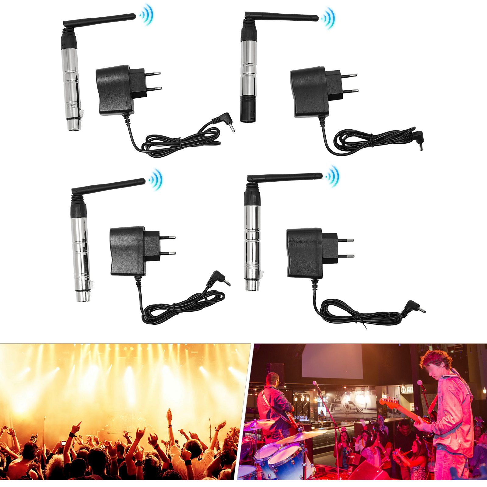 Drahtloser Sender und Empfänger Lichtsteuerung Drahtlose Steuerung (1 Sender und 3 Empfänger) für Mikrofone Drahtloser Sender und Empfänger Lichtsteuerung Drahtlose Steuerung (1 Sender und 3 Empfänger) für Mikrofone