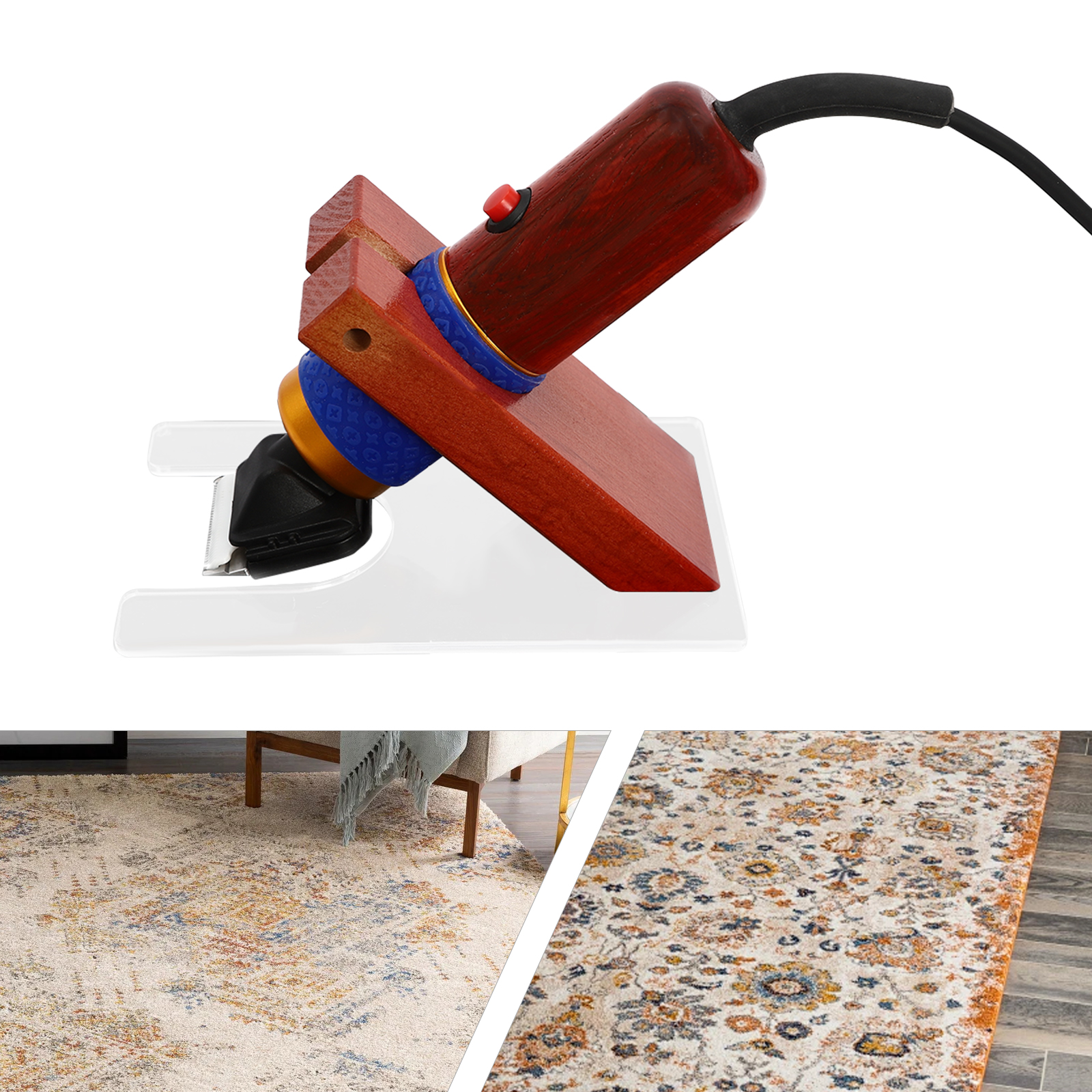 Teppichschneider mit Scherführung, vibrationsarmer Teppichschneider, für Teppiche Teppichschneider mit Scherführung, vibrationsarmer Teppichschneider, für Teppiche