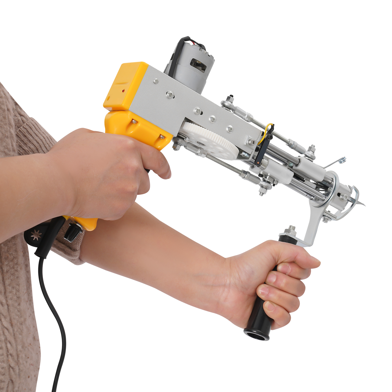 2 in 1 carpet weaving gun, tufting gun, carpet loom - yellow