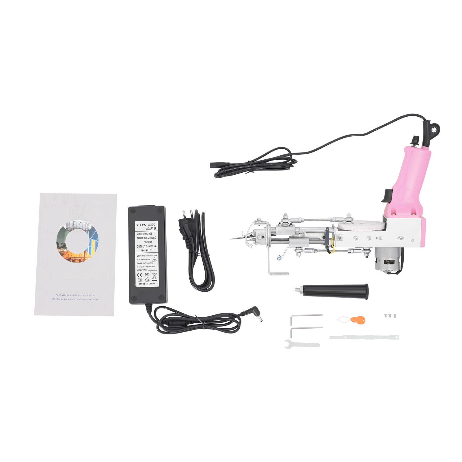 2 in 1 carpet weaving gun, tufting gun, carpet loom - pink