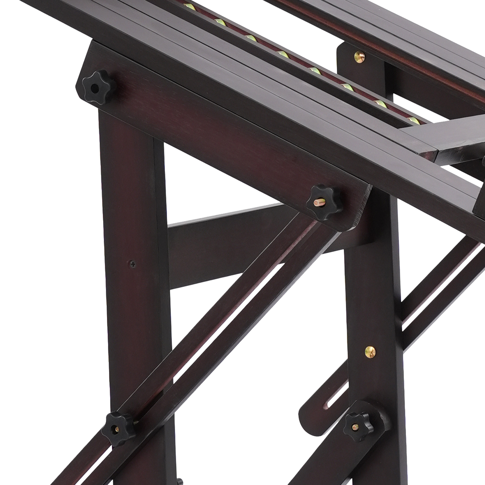Chevalet d'atelier DHJ-3 60 x 65 x 140-300 cm pour peinture, chevalet d'artiste professionnel, support pour chevalet d'art - Couleur noyer noir