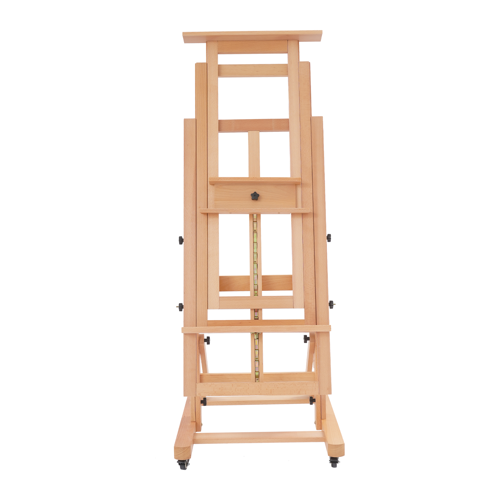 Caballete de estudio DHJ-3 para pintura (60 x 65 x 140-300 cm), caballete profesional para artistas, caballete para arte - Color madera