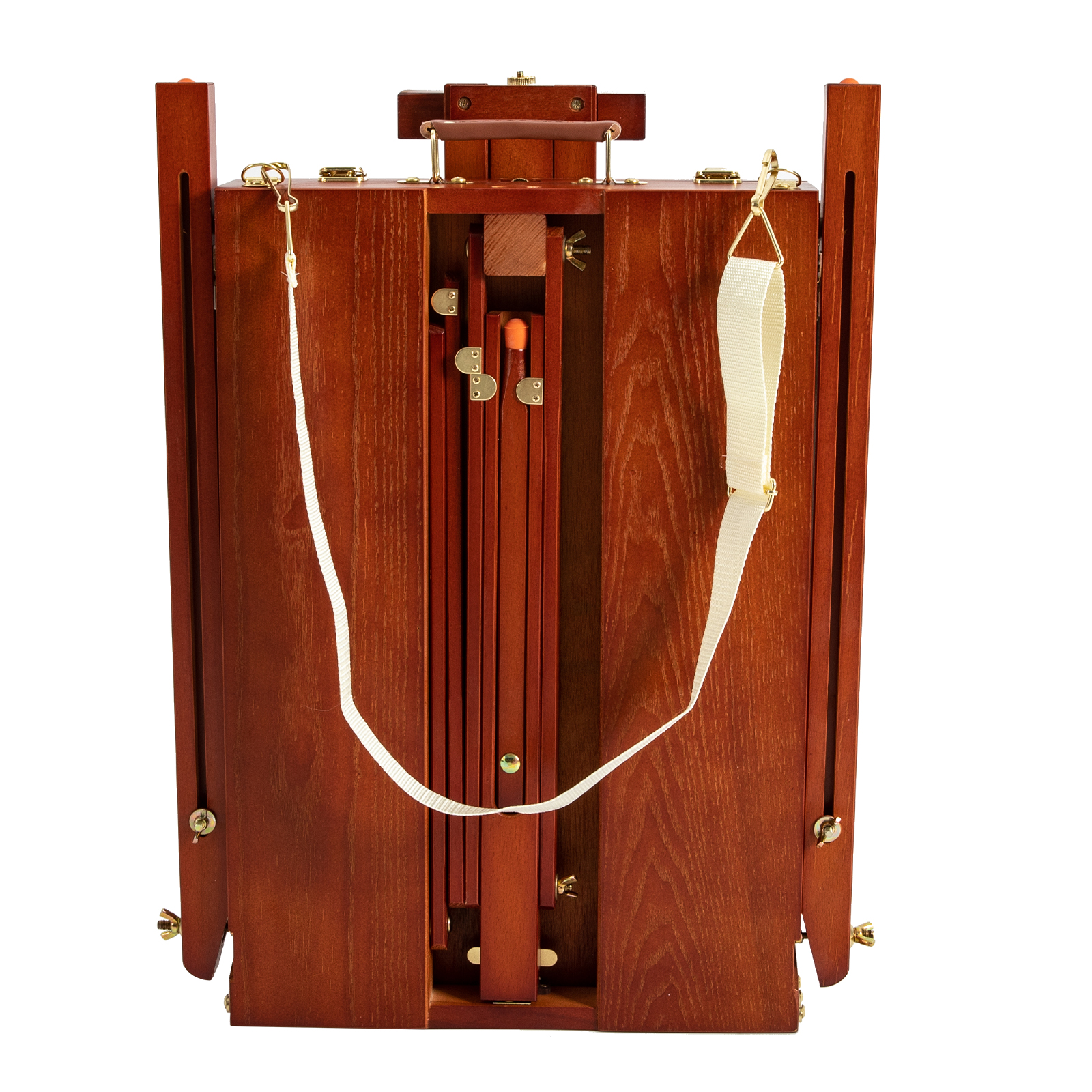 Tragbare Staffeleibox aus Holz im französischen Stil mit klappbaren Beinen, Schubladenaufbewahrung und Palettenfach Tragbare Staffeleibox aus Holz im französischen Stil mit klappbaren Beinen, Schubladenaufbewahrung und Palettenfach