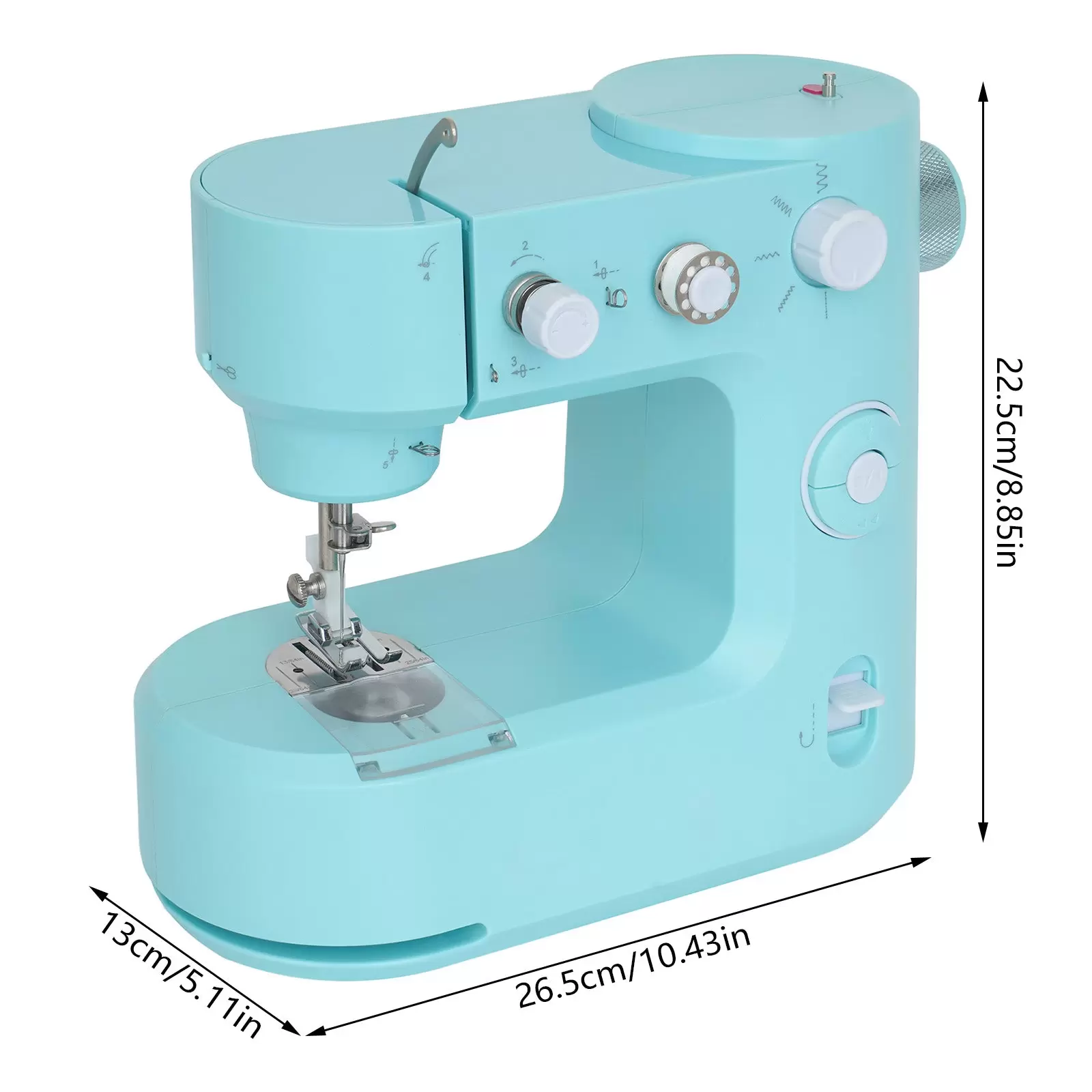 100-240V Nutzstich-Nähmaschine mit LED 50/60Hz Elektrische 2 Modi Freiarm Doppelgewinde für Anfänger (Blau) 100-240V Nutzstich-Nähmaschine mit LED 50/60Hz Elektrische 2 Modi Freiarm Doppelgewinde für Anfänger (Blau)