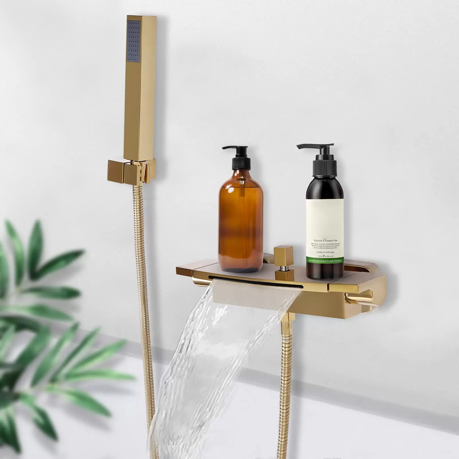 Wasserfall Badewanne Kalt Badewanne Wasserhahn Badewannenarmatur Dusche Mischbatterie Messing Gold