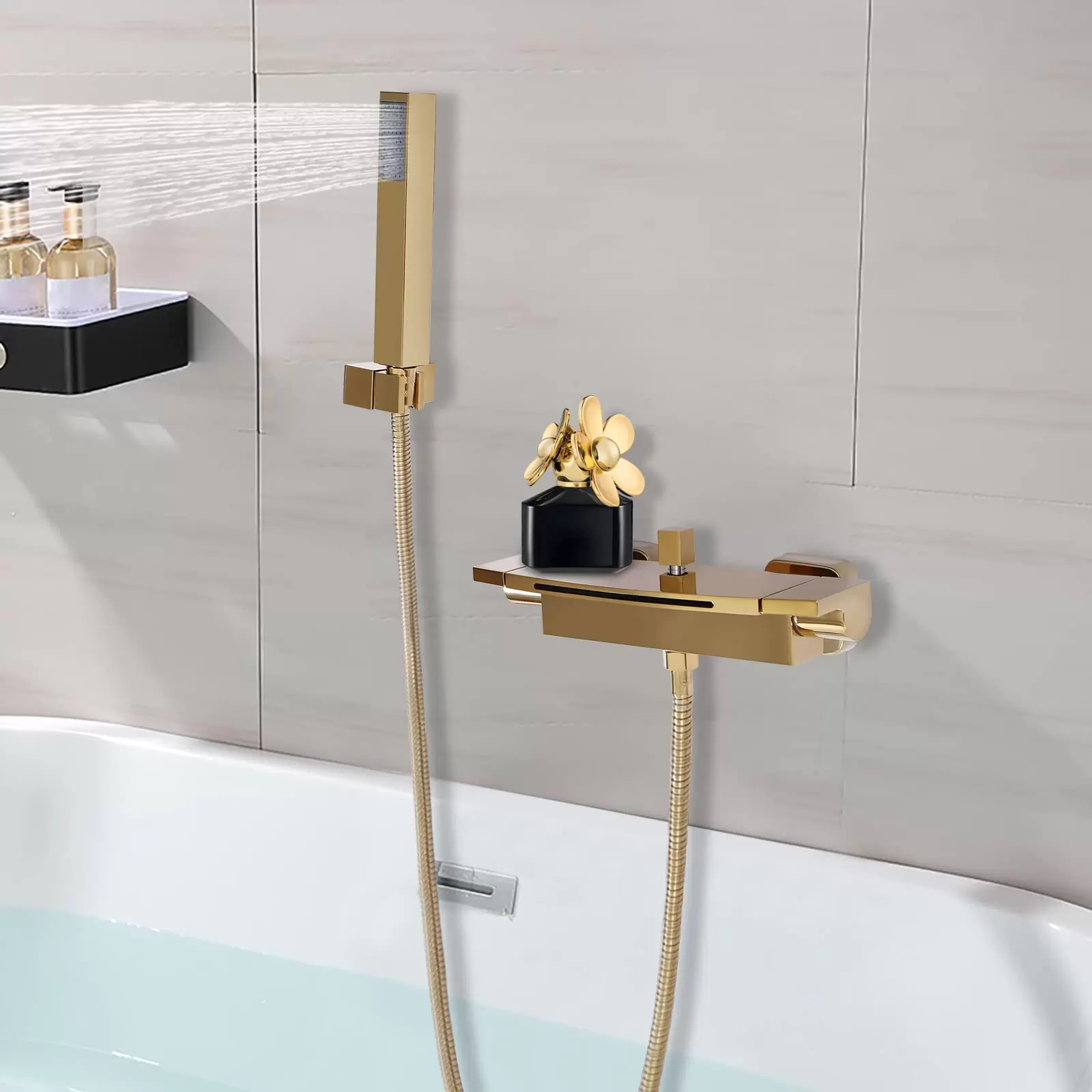 Wasserfall Badewanne Kalt Badewanne Wasserhahn Badewannenarmatur Dusche Mischbatterie Messing Gold Wasserfall Badewanne Kalt Badewanne Wasserhahn Badewannenarmatur Dusche Mischbatterie Messing Gold